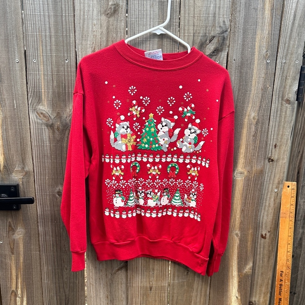 Vintage Festive Red Holiday Sweater size large